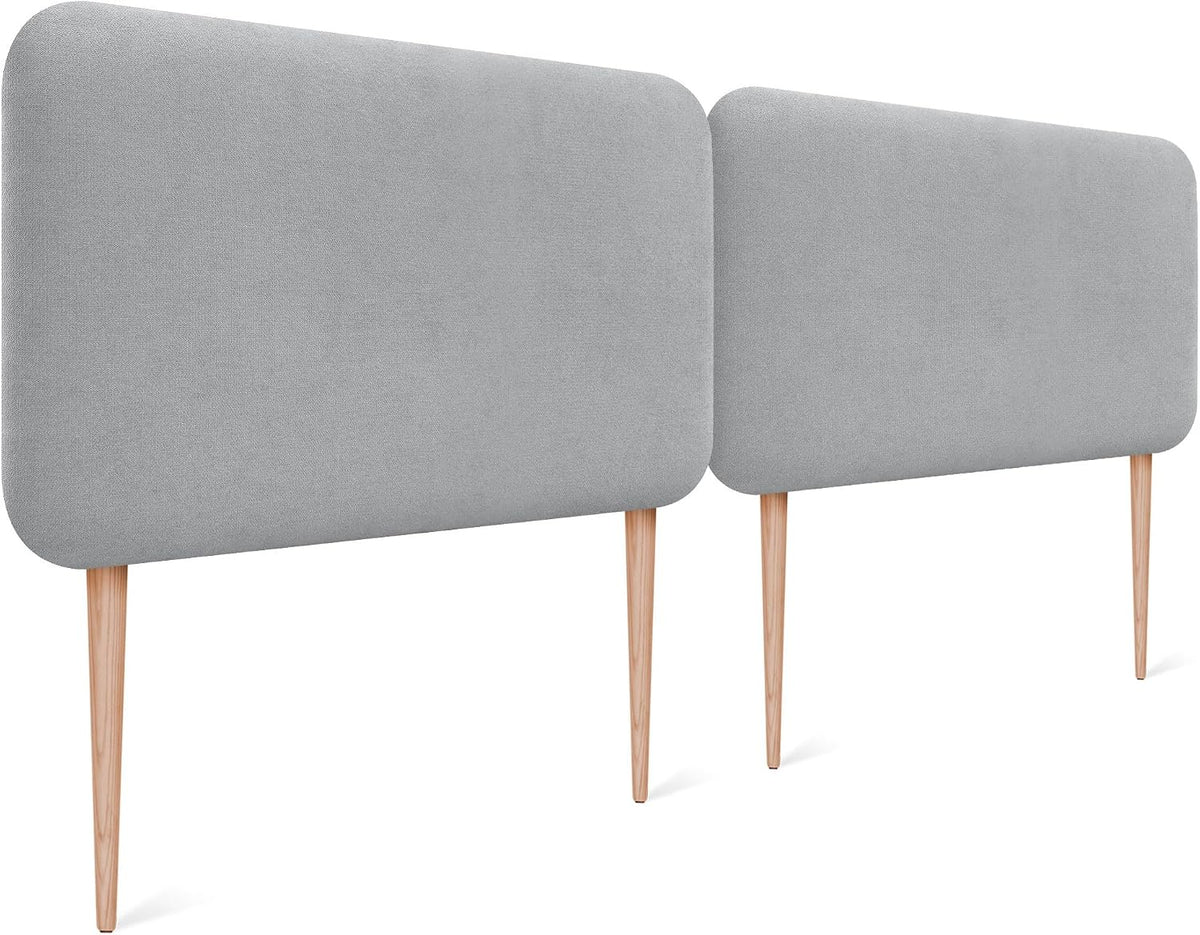 Testiera DHOME, tessuto, Grigio chiaro, per camera da letto, 210cm Dual