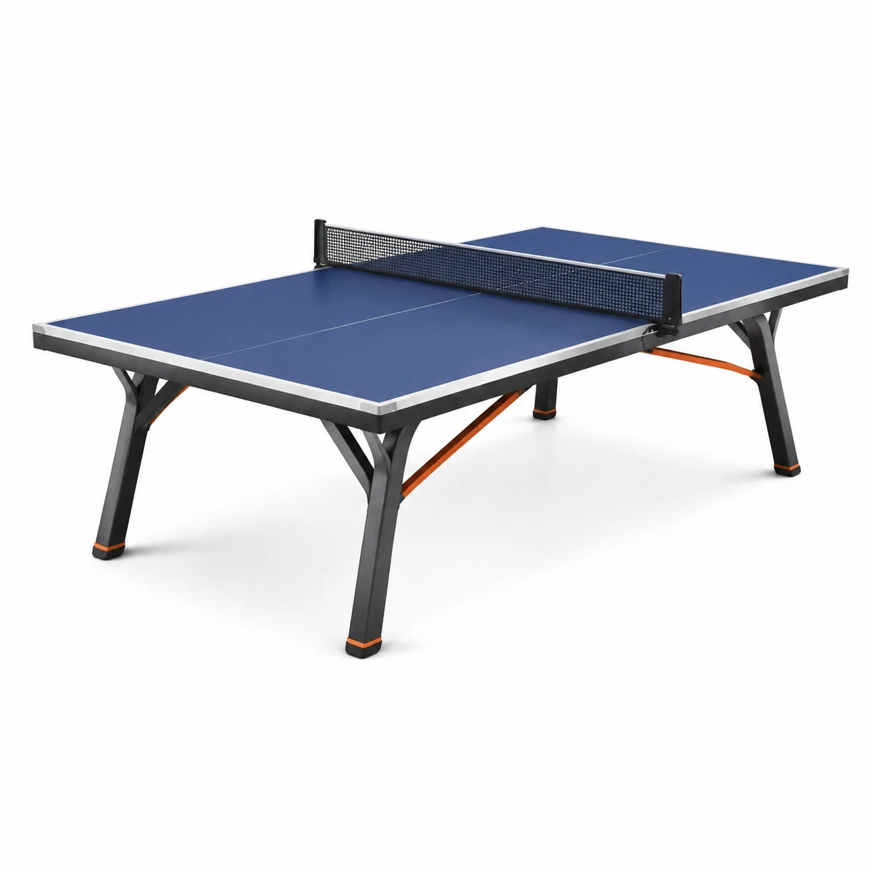 Tavolo da ping pong in MDF blu con struttura in acciaio