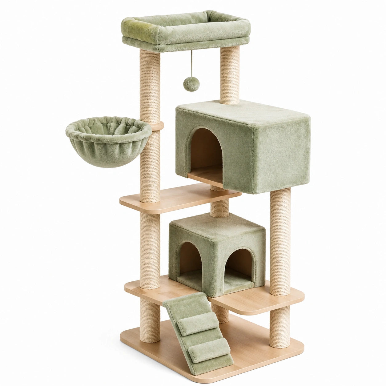 Albero Tiragraffi per Gatti in MDF e Sisal Verde
