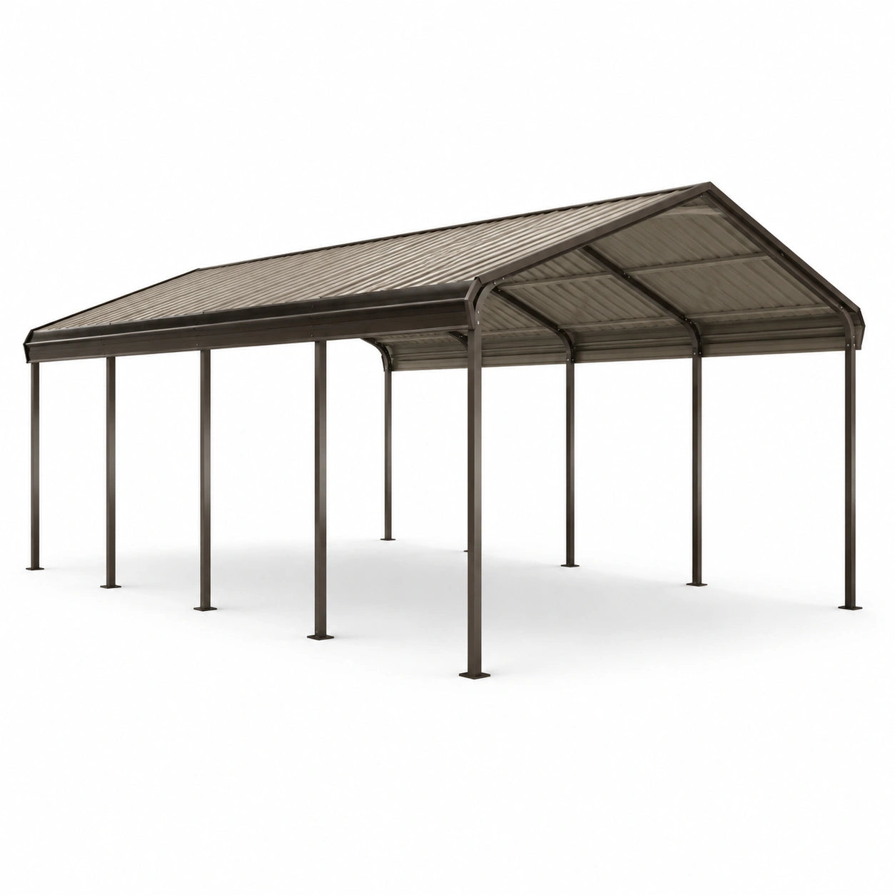 Tettoia per Auto in Acciaio 600x300x250 cm Marrone