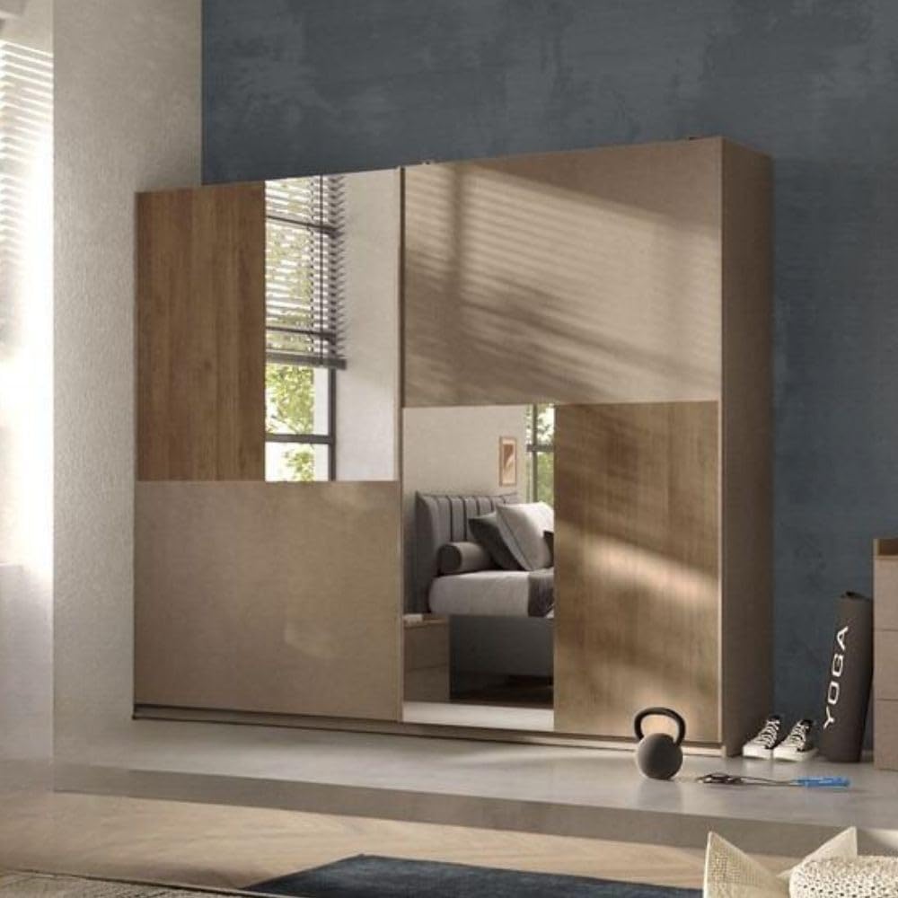 Armadio Indomita, 2 ante, 275 × 59 × 240 cm, Noce, con ante scorrevoli