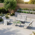 Set di mobili da giardino en.casa, acciaio, tessuto, Verde, per giardino e terrazzo