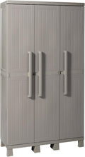 Armadio Toomax, 3 ante, 4 ripiani, 97 × 37 × 173 cm, legno, plastica, Tortora, regolabile