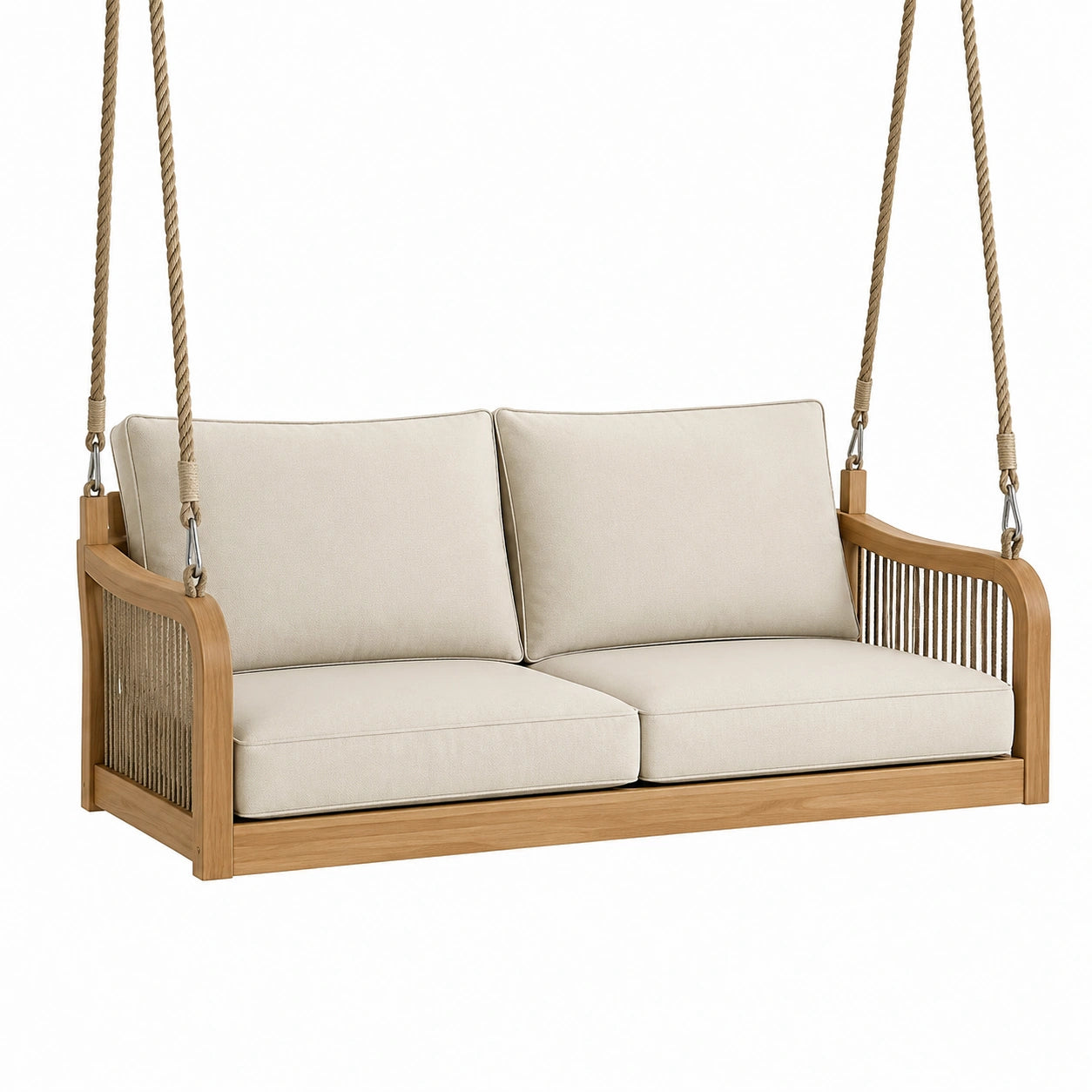 Altalena in Legno e Tessuto Beige