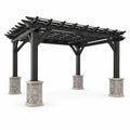 Pergola in metallo con colonne in pietra per esterni 300x400 cm