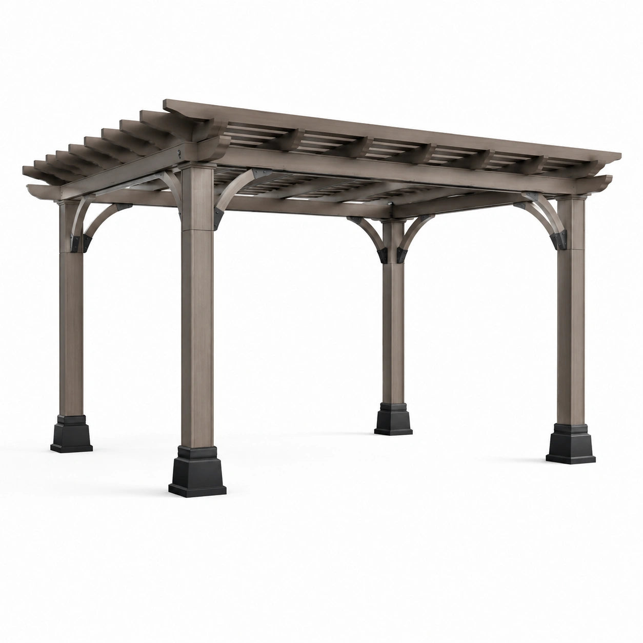 Pergola rettangolare in legno e metallo verniciato 3x4m