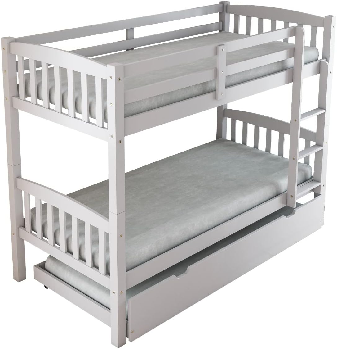 Arredo Stock Letto a castello, 90 × 190 × 156 cm, Bianco, legno, per camera da letto