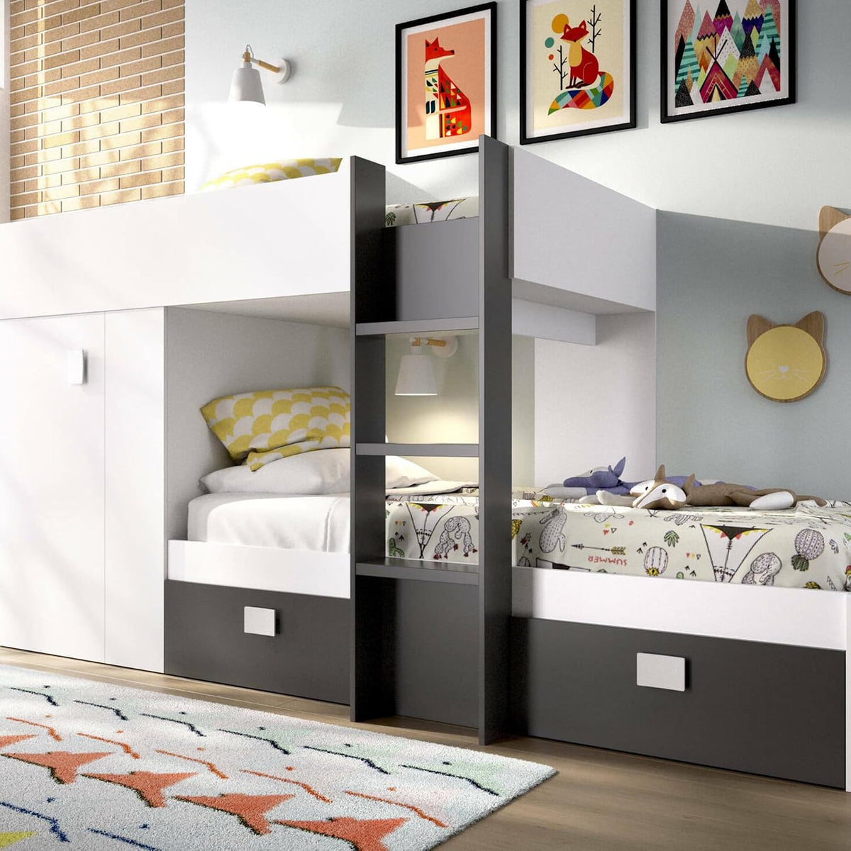 Armadio Dmora, alluminio, Antracite, con ruote, 271x111h150 cm
