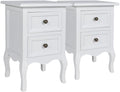 Comodino vidaXL, 2 cassetti, 34,5 × 30 × 49 cm, MDF, Bianco, per camera da letto