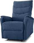 Poltrona letto EVERGREENWEB MATERASSI & BEDS, tessuto, Blu, reclinabile, regolabile, con poggiapiedi, con braccioli, per soggiorno