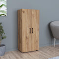 Armadio guardaroba en.casa, 2 ante, 4 ripiani, 108 × 49 × 32 cm, Rovere, per camera da letto