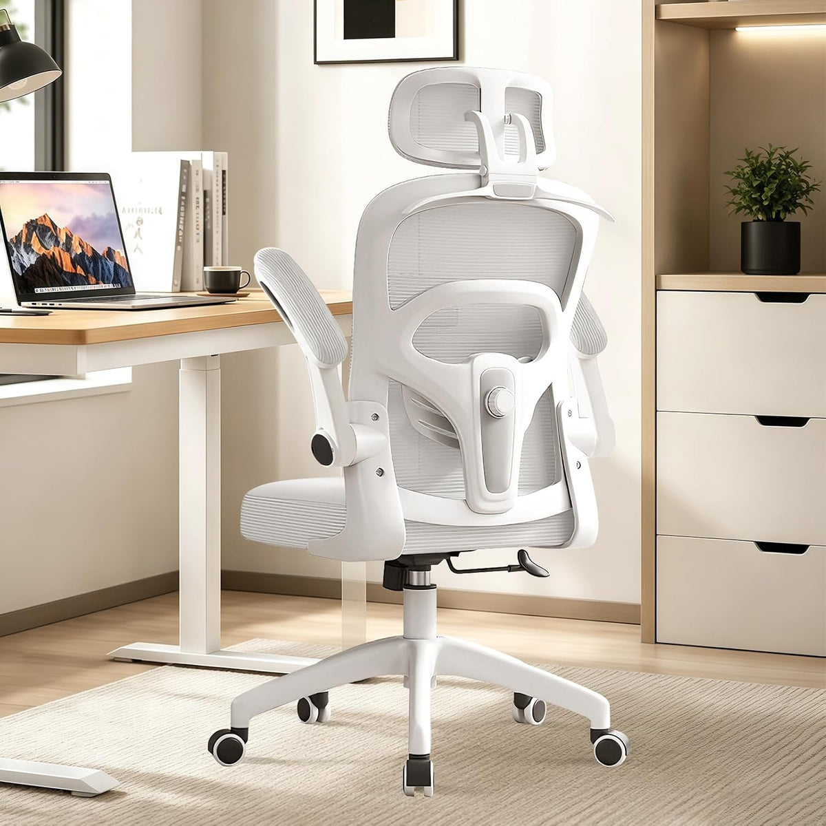 Sedia da ufficio XUEGW, ergonomica, regolabile, con poggiatesta, con braccioli, per ufficio