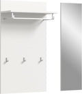 Appendiabiti xonox.home X8BA9621, 90 × 106 × 27 cm, legno, Bianco, Pannello con specchio