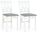 Sedia COSTWAY, 2 sedie, legno, Bianco, pieghevole, con braccioli