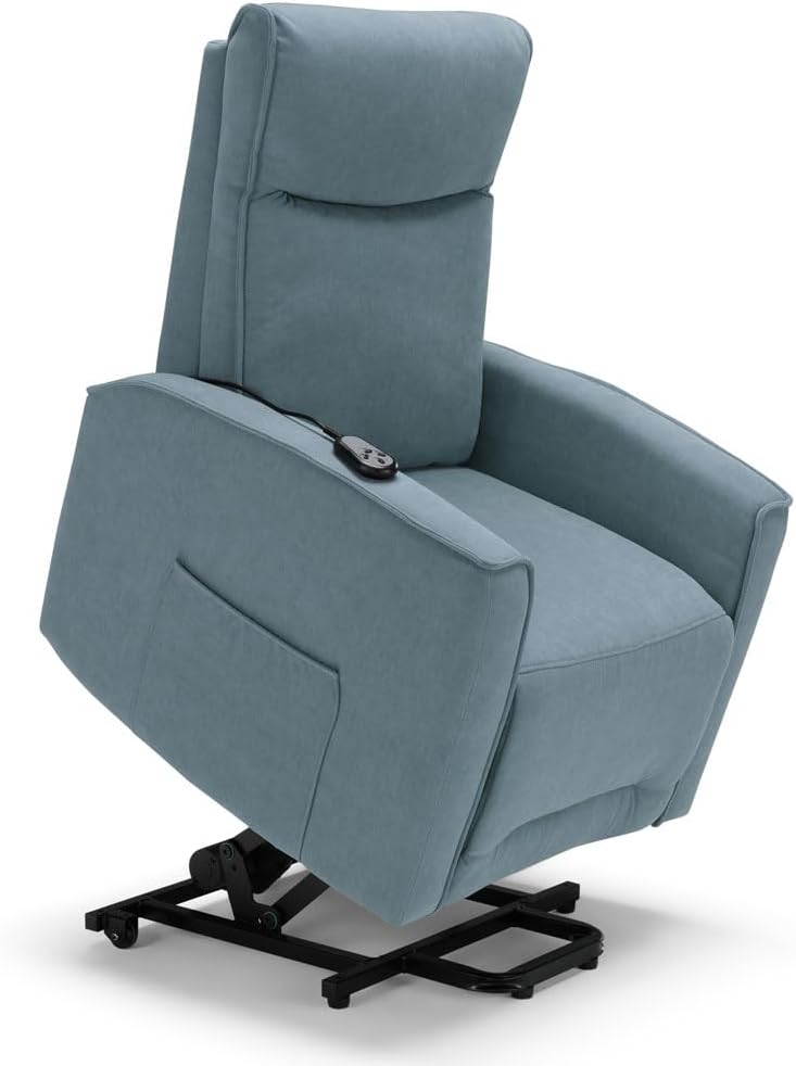 Poltrona relax REDÒKASA, tessuto, Rosso, idrorepellente, per soggiorno, 2 motori, 2 ruote posteriori