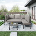 Set da pranzo da giardino Idemon HW24007, 2 divani, 120 × 60 × 72 cm, 53 × 53 × 36 cm, vetro temperato, Grigio, regolabile, per giardino e terrazzo