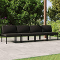 Divano SKTQYQO, 4 posti, 64,5 × 70 × 64,5 cm, alluminio, Antracite, per giardino e terrazzo