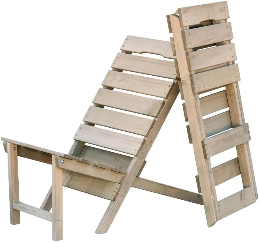 Sedia ITA, 2 sedie, legno, Naturale, pieghevole, per giardino e terrazzo