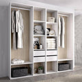 Armadio guardaroba Dmora, legno, Bianco e rovere, per camera da letto, 196x45 h205 cm