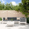 Set di mobili da giardino kithwjll, 6 pezzi, legno massello, Bianco, per giardino e terrazzo