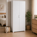 Armadio Yellowshop, 90 × 45 × 195 cm, 2 ante, 4 ripiani, Bianco